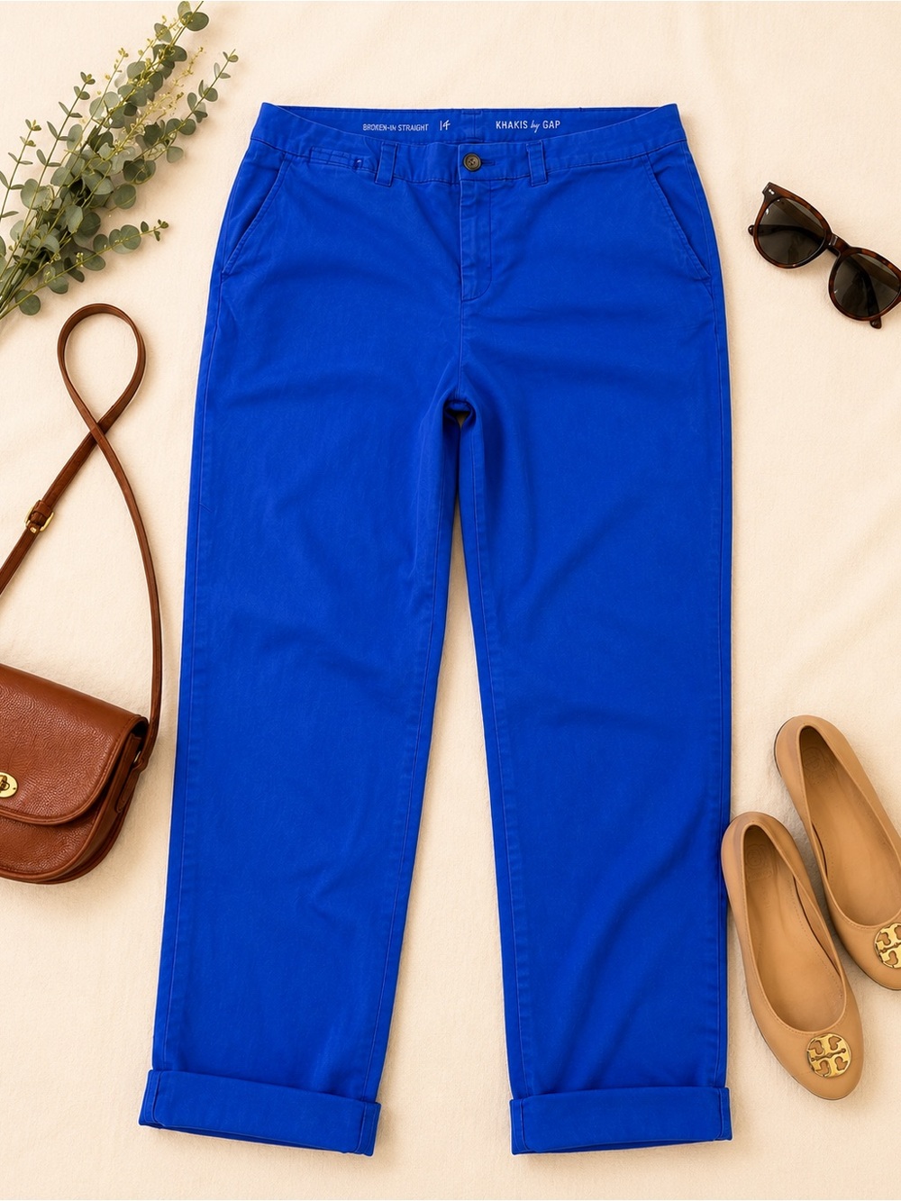 GAP Khakis Broken-In Straight Blue Chino Pants Women’s 14
